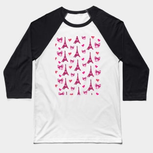 Girly Eiffel Tower Pattern in Watercolours Baseball T-Shirt